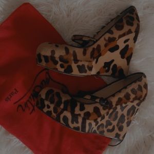 Christian Louboutin pony hair leopard wedges!